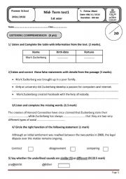 English Worksheet: listening test