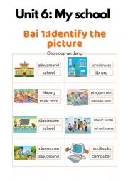 English Worksheet: Unit 1: My school