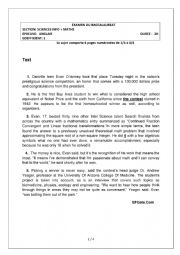 English Worksheet: 4th form end of term1
