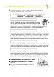 English Worksheet: Christmas in the USA