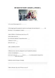 English Worksheet: My Mad Fat Diary. Season One. Episode 1