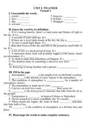 English Worksheet: Weather Test