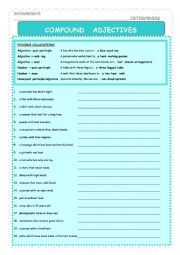 English Worksheet: Compound adjectives exercise