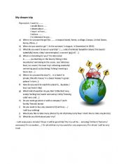 English Worksheet: My dream trip.