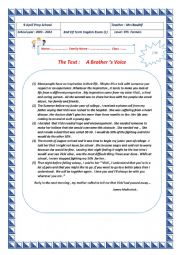 English Worksheet: End of Term Exam n 1
