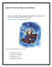 English Worksheet: Jack Frost story by Kazuno Kohara EASY reading comprehension sheet
