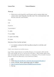English Worksheet: Natural disasters