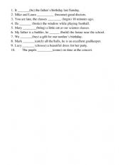 English Worksheet: Past simple