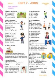 English Worksheet: Jobs Test
