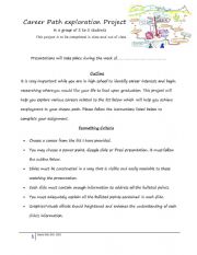 English Worksheet: career path exploration project
