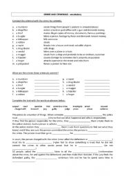 English Worksheet: Crime and Criminals - vocabulary