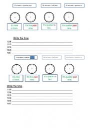 English Worksheet: TIme