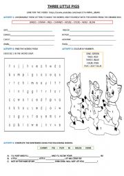 English Worksheet: Three Little Pigs