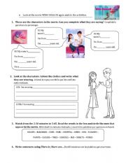 English Worksheet: WISH DRAGON AFTER WATCHING THE MOVIE ACTIVITIES