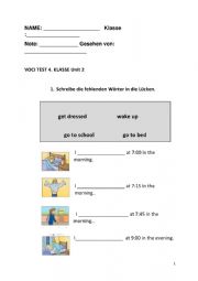 English Worksheet: Time - daily routine, parts of the day