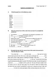 English Worksheet: Simple past (irregular verbs)