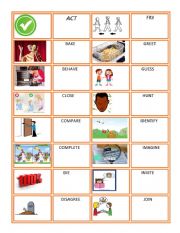 English Worksheet: Regular verbs domino game