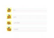 English Worksheet: Simple preposition words or phrases tracing
