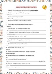 English Worksheet: Mixed rephrasing practice