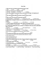 English Worksheet: Oscar Quiz