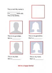 English Worksheet: Introduce your Family - Jobs