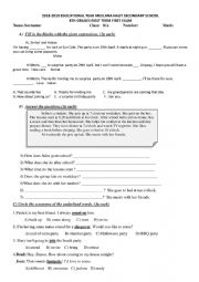 English Worksheet: 8th grade