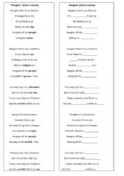 English Worksheet: Imagine 
