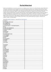 English Worksheet: the red riding hood