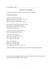 English Worksheet: Literary Techniques in Music