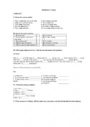 English Worksheet: To be and numbers