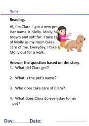 English Worksheet: Basic Reading