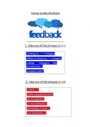 Phrases for quality feedback