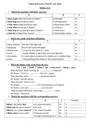 English Worksheet: Catch up lessons for 9th formers 
