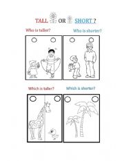 English Worksheet: Tall-short-big-small worksheet