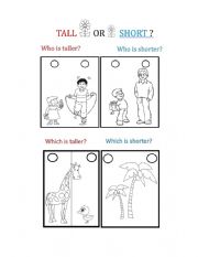 English Worksheet: Tall-short-big-small worksheet