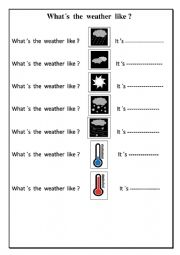 English Worksheet: What�s the weather like ?