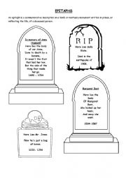 English Worksheet: Epitaph