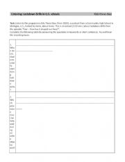 English Worksheet: Listening: Lockdown Drills in U.S. schools 