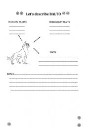 English Worksheet: Description -Balto