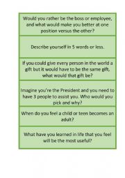 English Worksheet: Questions for teens