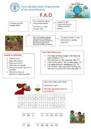 English Worksheet: Food and Agricolture Organization of the United Nations ( F.A.O.)