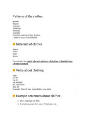 English Worksheet: Clothes