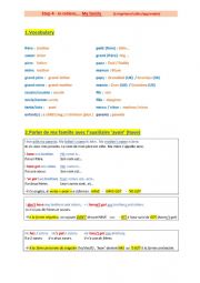 English Worksheet: family vocabulary + have 