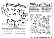 English Worksheet: colour by number