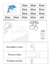 blue color worksheet