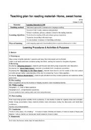 English Worksheet: teaching plan 