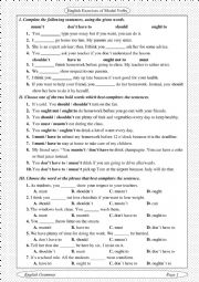 English Worksheet: MODAL VERBS
