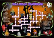 English Worksheet: Halloween Crossword: Reading Comprehension and Vocabulary Test
