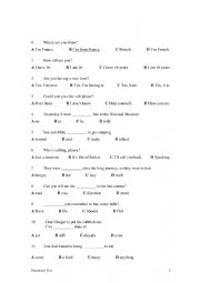 English Worksheet: placement test
