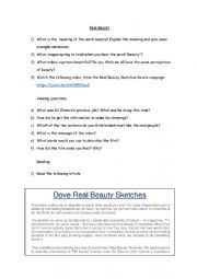 English Worksheet: Real Beauty